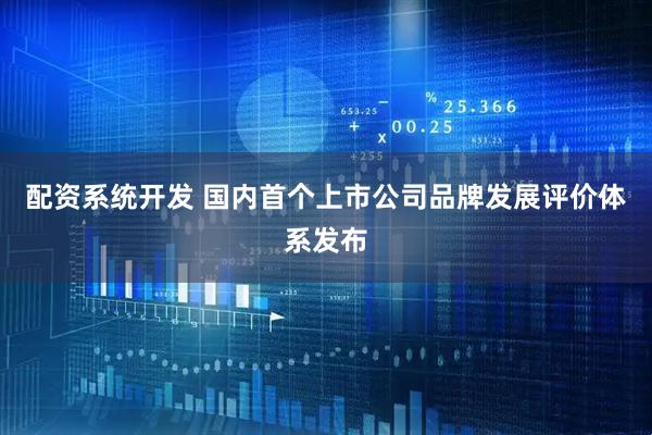 配资系统开发 国内首个上市公司品牌发展评价体系发布